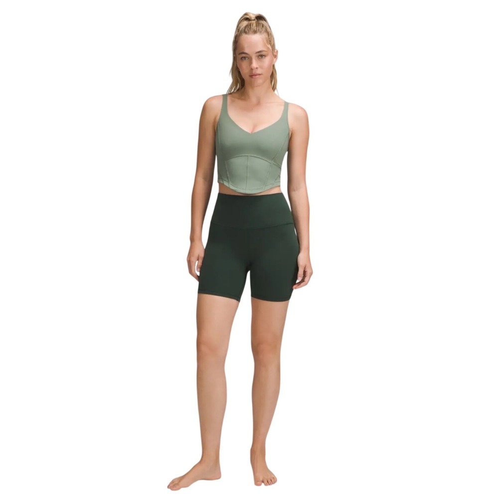 Lululemon Align Corset Tank‎ Top Sage Green Nulu V-Neck Cropped LW1EYDS Size 4
